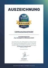 Urkunde_Top-Arbeitgeber 2025_L+S Deutschland GmbH